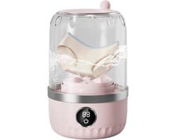 Draagbare mini-wasmachine - Kleine wasmachine van 1 liter - Geschikt voor het wassen van kleding, stoffen, sokken en ondergoed - Ideaal voor op reis, kamperen, studentenkamers, hotels, enz. - Roze