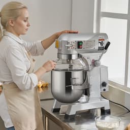 Professionele keukenmixer - Deegmixer/standmixer - Capaciteit 14 L - Vermogen 550 W - 3 Snelheden - RVS Kom - 3 Mengopzetstukken — thumbnail 3