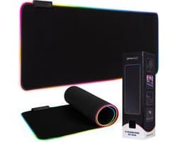 Brightly® RGB Gaming Muismat XXL - RGB LED Verlichting Muismat - USB - Muismat LED - Antislip Muismat - 80 cm x 30 cm - Gaming Muismat - Met Verlichting - Waterproof - Extra Breed en Lang - Zwart