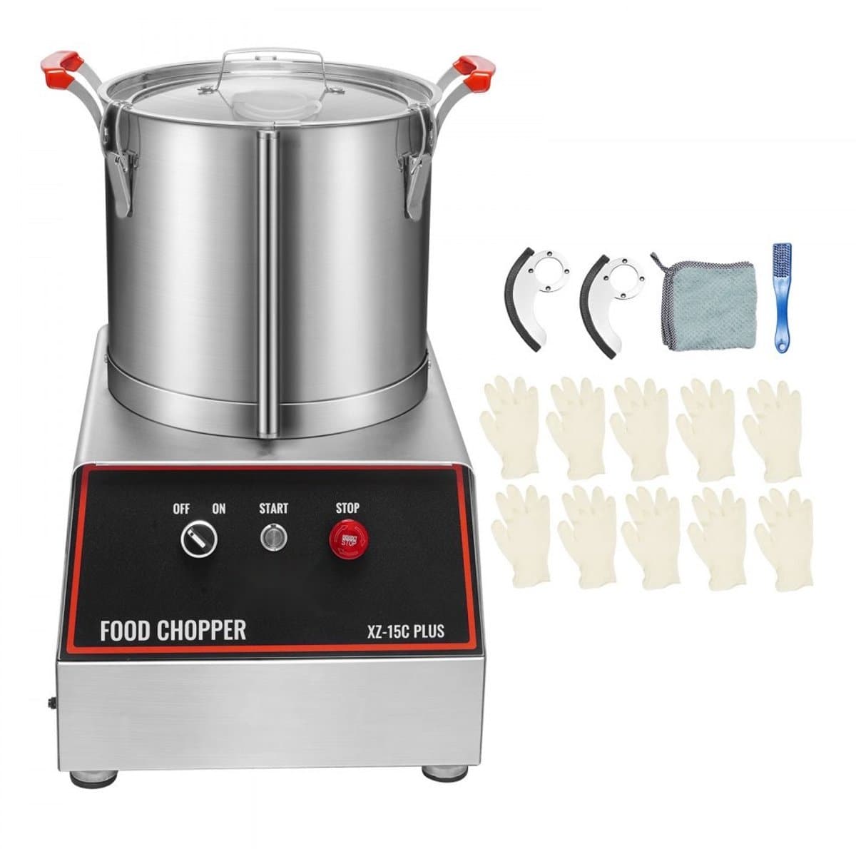 Groente- en fruitsnijder - Elektrische Horeca Multisnijder - 1400 W - 17,62 L Capaciteit - RVS Behuizing - Bediening met Drukknoppen — afbeelding 1