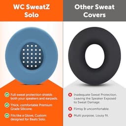 Zweetbestendige Hoofphone Covers voor Beats Solo - Comfortabel, Wasbaar en Gepatenteerd - Blue Slate — thumbnail 2