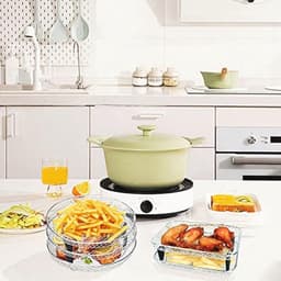 Air Fryer Stacking Rack Accessoires met Silicone Voetjes - Voor Ronde en Vierkante Racks — thumbnail 6