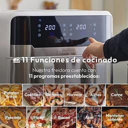 MasterPro Rocket Duo 900 Heteluchtfriteuse dubbel | wit | 9 liter inhoud en 2100 W vermogen | led-touchscreen en mand met antiaanbaklaag | friteuse | 11 functies in 1 — thumbnail 5