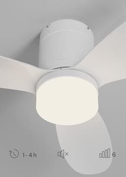 Stille Plafondventilator met Afstandsbediening en LED Verlichting - 132 cm - 6 Snelheden - Programmeerbaar — thumbnail 3