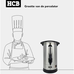 HCB® - Professionele Horeca Percolator - 7,9 liter - 55 kopjes - 230V - RVS / INOX Perculator - Elektrisch koffiezetapparaat - Volautomatische koffiemachine - 29x30x50.5 cm (DxBxH) - 2.70 kg - 1346 — thumbnail 4