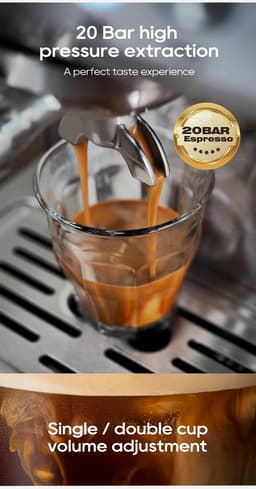 HiBREW H10A Halfautomatische Espressomachine – 19 Bar – Programmeerbaar – Krachtige Stoomfunctie – Thermoblok Verwarmingssysteem — thumbnail 4
