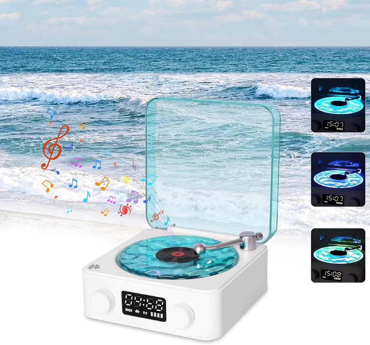 Bluetooth-luidspreker - speakers - Audio - audi - Bluetooth - Retro - Gloeiend - Wit - 14,2*14,2*6,5 cm — afbeelding 1
