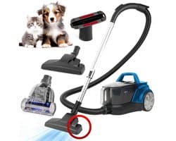 AG3200 Stofzuiger Zonder Zak – 900W Krachtige Vacuum Cleaner – Geschikt voor Dierenharen – Turboborstel voor Katten & Honden – Sterke Zuigkracht – Zakloos – 3L – HEPA-filter – Aurora Blue