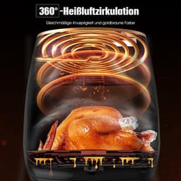 Grote Heteluchtfriteuse 6L met Glazen Kijkvenster en Touchscreen - Gezond Frituren zonder Olie — thumbnail 3