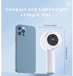 Oplaadbare handventilator met licht en instelbare snelheid voor festivals en outdoor activiteiten — thumbnail 1