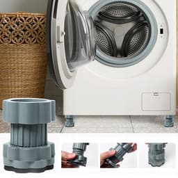 Wasmachine Verhoging - Droger Verhoging - meubelverhogingskussens - Set van 4 Verstelbare Poorten - Hoogte 7-10cm - Trillingsdempend & Antislip - Voor Wasmachine, Koelkast & Meubels — thumbnail 4