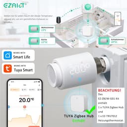 Slimme Radiatorknoppen met Zigbee Hub voor Energiebesparing en Comfort — thumbnail 2