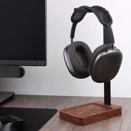 Hoofdtelefoon Houder van Walnoot Hout en Aluminium voor Desktop — thumbnail 3