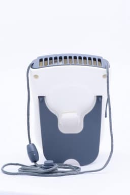 2x Draagbare Ketting Ventilator - Persoonlijke USB Oplaadbare Mini Ventilator met Clip & Standaard - Handenvrij Nekventialtor Grijs — thumbnail 3