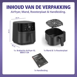Brabantia Airfryer XL - 4 liter - Digitaal Touchscreen - 8 Kookprogramma's - Tot 4 Personen - PFAS-Vrij - 80ºC tot 200ºC - 1700 Watt - BBEK1134 — thumbnail 10