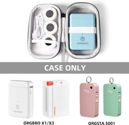 Case compatibel met ORGBRO X1 X3 labelmaker - beschermende houder voor sticker tape papierrol en USB-kabel - alleen doos — thumbnail 5