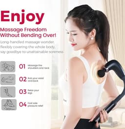 Massagepistool - massagegun - massage - massage apparaat - massage gun - Rug- en wervelkolommassage - Met 4 verwisselbare massagekoppen - Instelbare snelheid - Spierontspanning — thumbnail 3