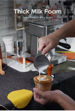 HiBREW H10A Halfautomatische Espressomachine – 19 Bar – Programmeerbaar – Krachtige Stoomfunctie – Thermoblok Verwarmingssysteem — thumbnail 2