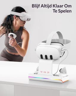 Gloovon® - VR Oplaadstation - VR Console Standaard - RGB-verlichting - Oplaadstandaard Controller Oplader - Oculus Quest 3 Accessoires - Geschikt voor Meta Quest 3 — thumbnail 5