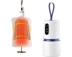 Draagbare wasdroger - Kleine en compacte elektrische wasdroger - Stille draagbare wasdroger met timer - Multifunctionele mini-wasdroger geschikt voor reizen, appartementen, campers en slaapzalen - Wit