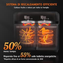 XXL Heteluchtfriteuse - 22L met 2 Kamers en Led-Touchscreen — thumbnail 4