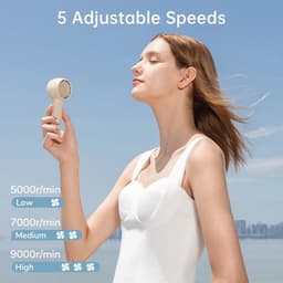 Mini draagbare ventilator zonder bladen - krachtige en veilige handventilator met 5 snelheden, USB-oplaadbaar, 16 uur koeltijd, ideaal voor reizen en cadeaus — thumbnail 4