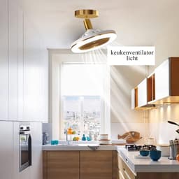 VIN® Plafondventilator Met Verlichting - Smart Lamp Met Afstandsbediening – Plafonniere Keuken Lamp Met 3 Ventilatiesnelheden & Dimbare Kleuren - Woonkamerlamp – Plafond Ventilator Lamp Met Hoekinstelling — thumbnail 5