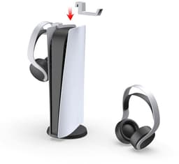 Gigicial Inhoudhouder - Kooi Voor Bureauhoofdtelefoon - Bevestiging Zonder Tape Of Schroeven + Compatibel Met PS5 En PULSE 3D-Headset - 1 - Wit — thumbnail 4
