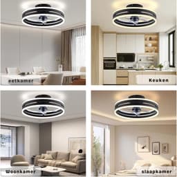 VIN® Plafondventilator Met Verlichting - Smart Lamp Met Afstandsbediening – Plafonniere Keuken Lamp Met 6 Ventilatiesnelheden - Woonkamerlamp – Plafond Ventilator Lamp Met Timer - Wit — thumbnail 5