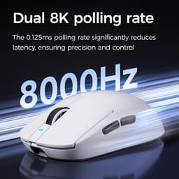 MCHOSE A7 V2 Ultra - Lichtgewicht Gaming Muis - PAW 3950TI Sensor - TTC Gold Switch - 8K Bedraad + 8K Draadloos - 3 Modi - 500mAh - Wit — thumbnail 4