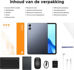 Aorlym P13 Pro - Tablet - 12 GB RAM + 256 GB ROM (2 TB/TF) - 13,4 inch tablet FHD+ 120 Hz - Android 16 - UNISOC T7280 - 12000 mAh - 4G LTE - Wi-Fi 5 - Bluetooth 5.0 - Inclusief toetsenbord, muis, Stylus en hoesje - Dubbele luidsprekers - Grijs — thumbnail 8