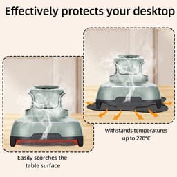 3 stuks hittebestendige mat - geschikt voor Ninja CRISPi Airfryer FN101EUGY - 27.2cm Antislipmat - Zwart & grijs & donkerblauw - Warmte-isolerende mat — thumbnail 2