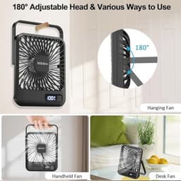 Oplaadbare USB Bureauventilator met Sterke Luchtstroom en Stil Design voor Thuis en Kantoor — thumbnail 3
