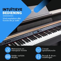 Finesse Digitale Piano - 88 Gewogen Toetsen - met Frame, Pedalen & Kruk - Keyboard Piano - Elektrische Piano - Volwassene & Kind — thumbnail 4