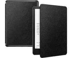7" E-reader Beschermhoes voor Kindle Paperwhite 12e Generatie en Kindle Colorsoft Signature Edition 2024 - PU Cover - Zwarte Hoes met Auto Wake/Sleep Functie - Lichtgewicht Design.