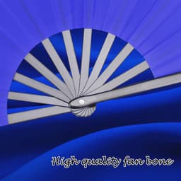 2-Pack Grote Opvouwbare Handventilator - Nylon Doek Ventilator voor Dans, Decoraties en Festivals — thumbnail 2