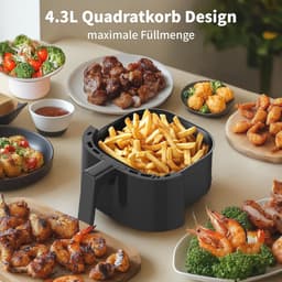 Compacte AirFryer 4.3 Liter met Digitale Touch Display, 1500 Watt en 8 Voorinstellingen — thumbnail 4