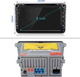JUNSUN Andriod Autoradio Met CD DVD DAB+ Geschikt voor VW Golgf 5 6 Plus/Tiguan/Touran/Caddy/Jetta/Polo/EOS Passat - GPS-navigatiesysteem - Bluetooth - WIFI - Stuurwielbediening - USB - 8 inch IPS-scherm - 2DIN Plug & Play — thumbnail 2