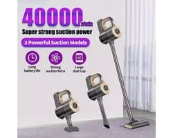 Draadloze Steelstofzuiger – USB Oplaadbaar, 8 kPa Zuigkracht & 1,3 L Stofbak