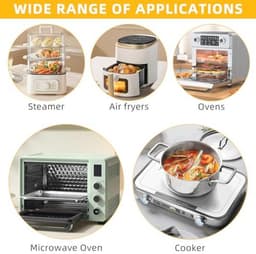 Silicone Bakvorm voor Airfryer - 2 Stuks Herbruikbare Siliconen Mallen met Ovenwant voor Airfryer, Magnetron en Oven — thumbnail 5
