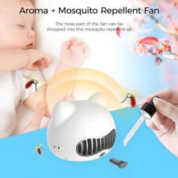 Stroller Fan Met Oplaadbare Accu en Aroma Verdeler - Handventilator en Tafelventilator in Bladloze Ontwerp — thumbnail 4