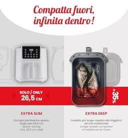 Heteluchtfriteuse 8 liter - Slim Extra Diepe Friteuse met Digitaal Display — thumbnail 3