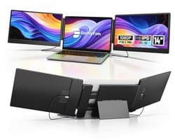 14 Inch FHD 1080P IPS Drievoudige Draagbare Laptop Monitor - Plug and Play, Compatibel met Windows, Mac, Android, Chrome, Switch, PS5