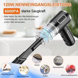 STILVORA Kruimeldieven - Handstofzuiger - Auto Stofzuiger - Lichtgewicht - Krachtige Zuigkracht - Voor Auto Reiniging - ABS - Zwart — thumbnail 3
