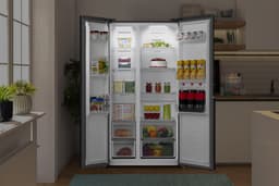 ETNA AKV5178ZWA - Amerikaanse koelkast - No-Frost - 178 cm hoog - 544 liter - Energielabel E - Invriesvermogen 10 kg/24u - Geluidsniveau 39 dB - LED Display - SuperCool - FastFreeze - Deuralarm - Interter Compressor - Multi Airflow - Energy Saving — thumbnail 10