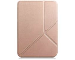 Scoby Hoesje Geschikt voor Kobo Clara BW - Luxe Bescherm Case - Trifold - Book Cover - Tablet Cover - Rosé Goud