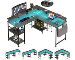 Vedder House - Gamingbureau - L vormig - LED verlichting - Flexibele indeling - Hoekbureau - Game bureau