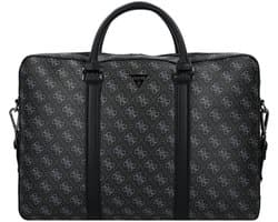 GUESS business tas met laptopvak Milano Laptop Bag Dark Black donkergrijs