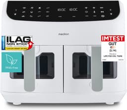 MEDION XXL Dubbele Airfryer P20 - 2 zones - 8,7 L - 2600 W - Matwit — thumbnail 14