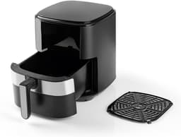 Quvo® Airfryer xl - Airfryer xxl - Heteluchtfriteuse - 6,2 Liter - 8 programma's - roestvrij staal/zwart - 30cm x 39cm x 34cm — thumbnail 2